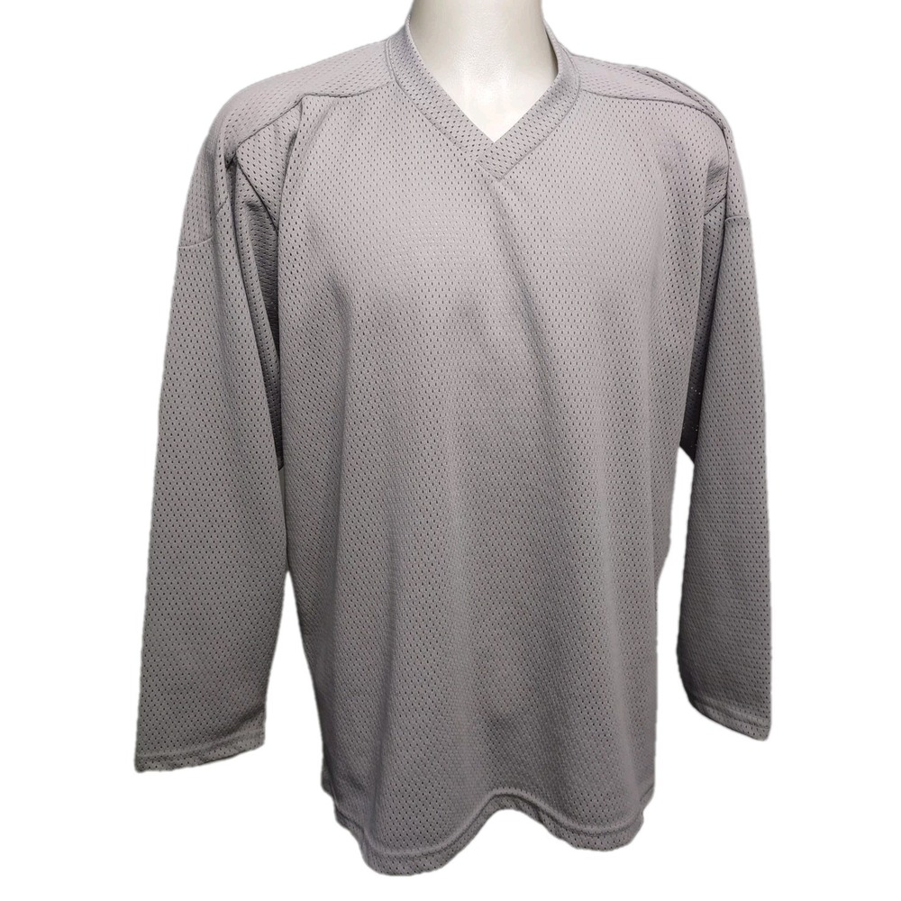 Hockey Jersey Cooper Grey Large Mens Vintage Made in Canada CAHA Practice‎ Mesh